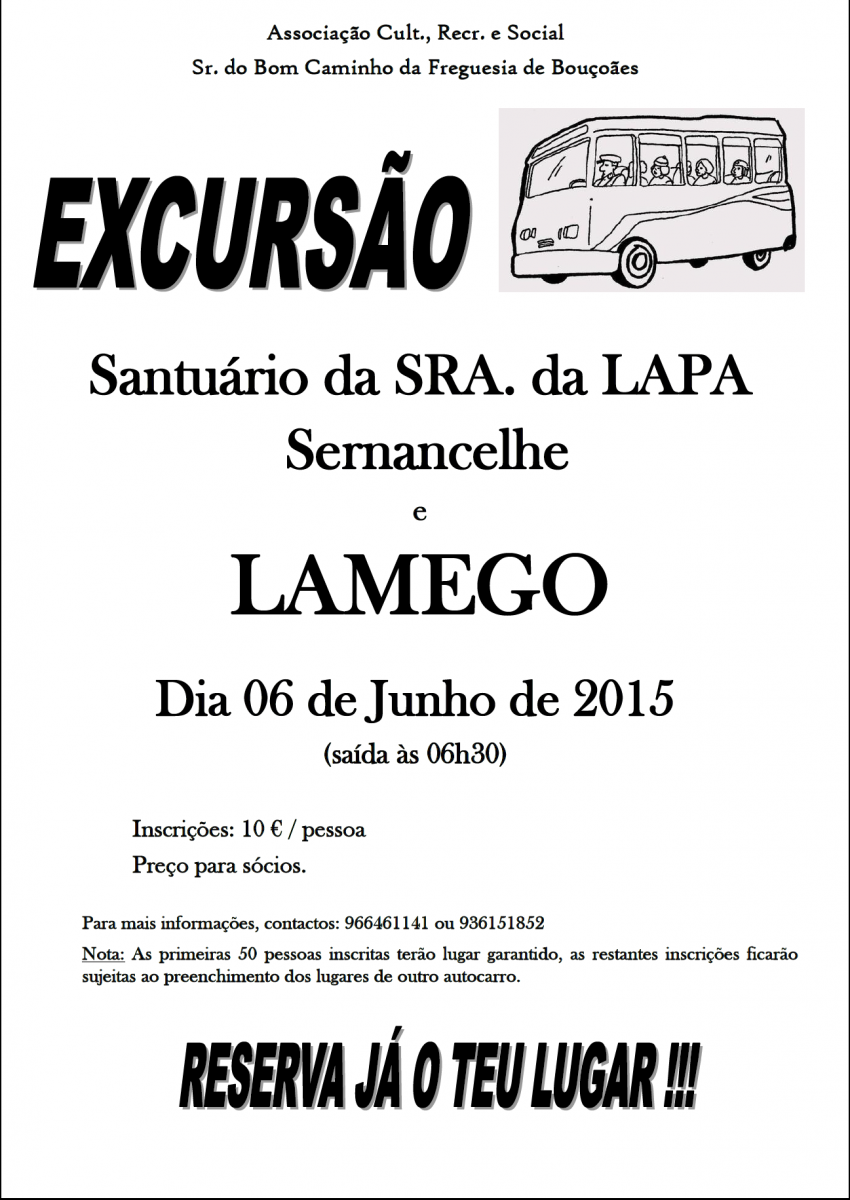 Excursão à Sra da Lapa e a Lamego 6 de Junho 2015